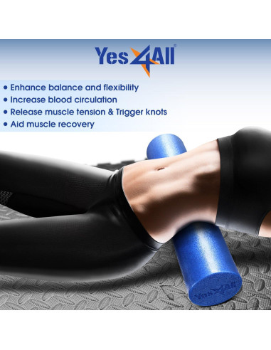 Rodillo de Espuma Dureza Media Yes4All 61 cm Azul