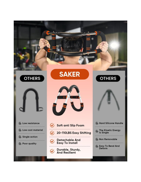 Entrenador de Brazo Twister Saker 20-110kg Ajustable para Fitness