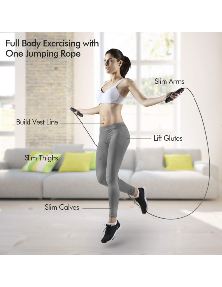 Cuerda de Saltar Ajustable Loocio con Mangos de Espuma 280cm