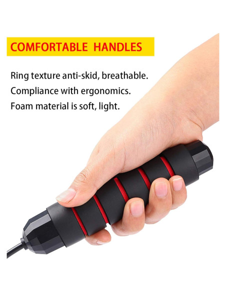 Cuerda de Saltar AIZIYUO Ajustable 2.74m Sin Enredos