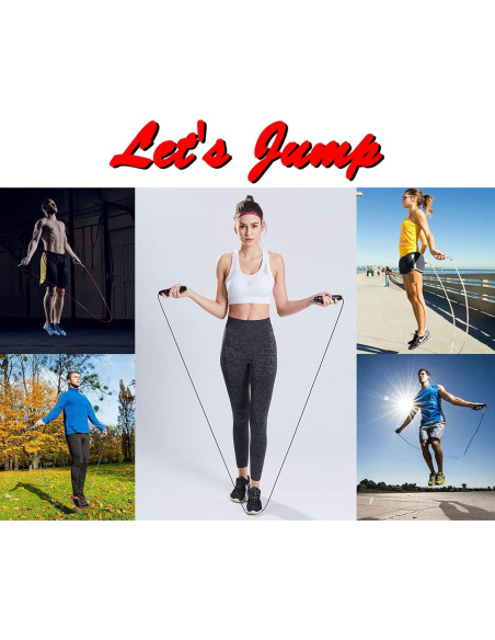 Cuerda de Saltar AIZIYUO Ajustable 2.74m Sin Enredos
