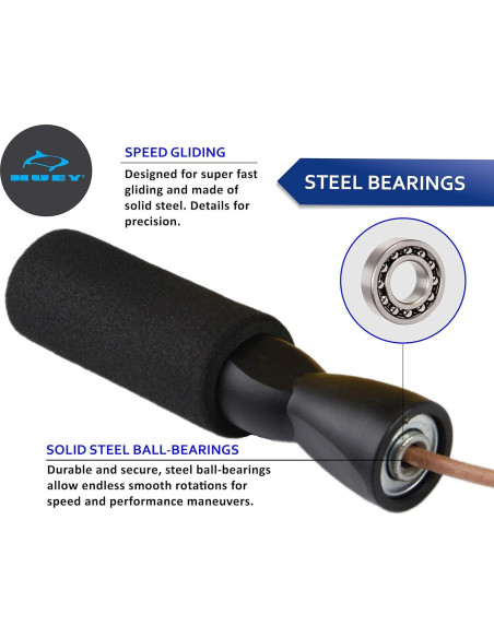 Cuerda de Salto de Cuero HUEY Sport 2.74m Ajustable para Fitness