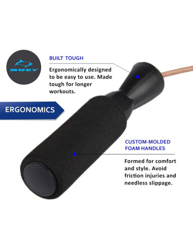 Cuerda de Salto de Cuero HUEY Sport 2.74m Ajustable para Fitness