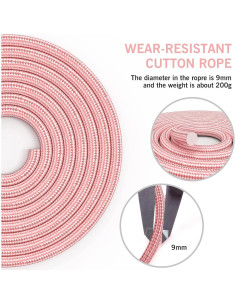 Cuerda de Saltar Ajustable Fitmyfavo con Peso 2.80m Rosa 2