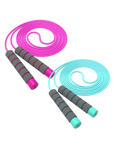 Cuerda de Saltar Ajustable TIOPSUUO para Niños Rosa y Azul