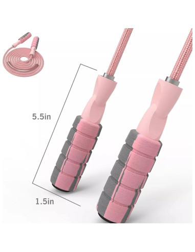 Cuerda de Saltar Ajustable Fitmyfavo con Peso 2.80m Rosa
