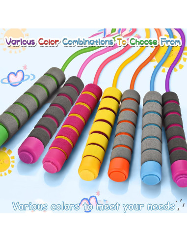 Cuerda de Saltar Ajustable TIOPSUUO para Niños Rosa y Azul