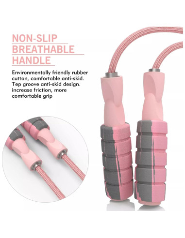 Cuerda de Saltar Ajustable Fitmyfavo con Peso 2.80m Rosa