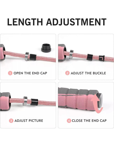 Cuerda de Saltar Ajustable Fitmyfavo con Peso 2.80m Rosa