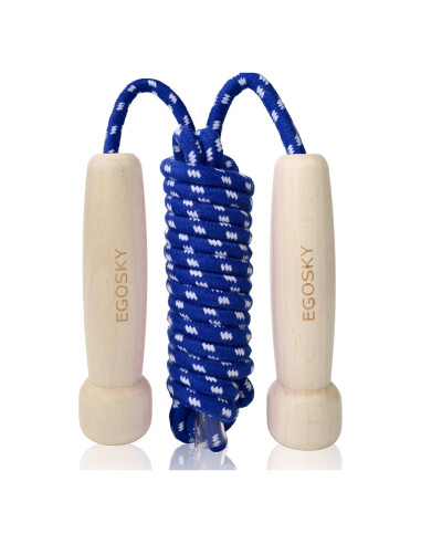 Cuerda de Saltar Ajustable EGOSKY 3m con Mango de Madera