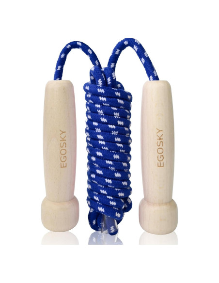 Cuerda de Saltar Ajustable EGOSKY 3m con Mango de Madera