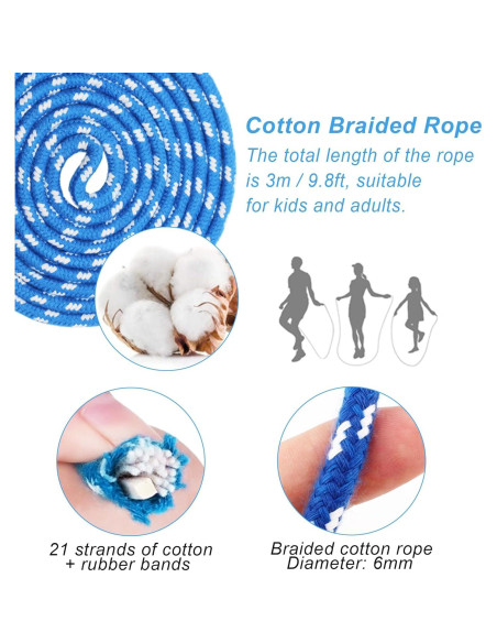 Cuerda de Saltar Ajustable EGOSKY 3m con Mango de Madera