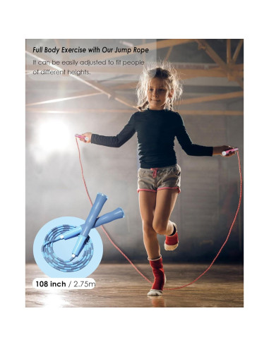 Cuerda de Saltar Ajustable POCFOINY para Niños - 2.75m