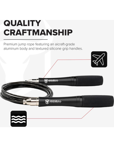Cuerda de Saltar de Velocidad Iron Bull Strength - Aluminio Ajustable