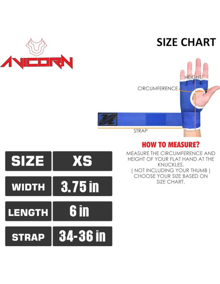 Guantes de Gel AVICORN QuickWraps Niños X-Pequeño Azul/Blanco