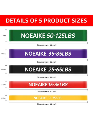 Bandas de Resistencia NOEAIKE para Ejercicio en Casa - 0.99 kg