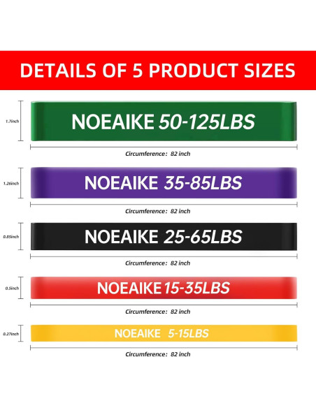 Bandas de Resistencia NOEAIKE para Ejercicio en Casa - 0.99 kg