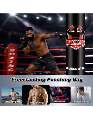 Saco de Boxeo de Pie JUOIFIP 177.8 cm con Guantes y Bomba