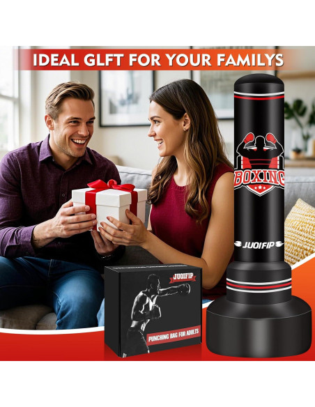 Saco de Boxeo de Pie JUOIFIP 177.8 cm con Guantes y Bomba