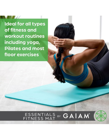 Esterilla de Yoga Gaiam Essentials 10mm Antideslizante Negra