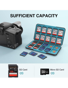 Estuche para Tarjetas de Memoria HEIYING Negro 20 SD 20 TF 2