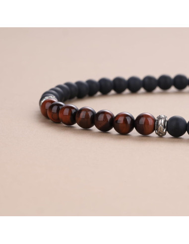 Pulsera y Collar Mala COAI 108 Cuentas Ojo de Tigre y Ónix