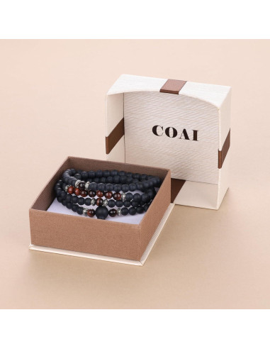 Pulsera y Collar Mala COAI 108 Cuentas Ojo de Tigre y Ónix