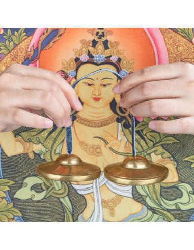 Címbalos Tingsha ZenBless Tibetanos 6.6cm con Caja y Funda