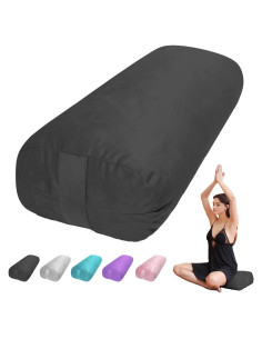 Almohada de Yoga Bolster TokSay Negra 68x25.4x12.7 cm
