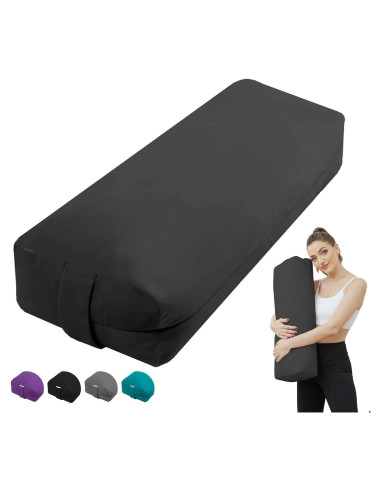 Cojín de Meditación TokSay Terciopelo Negro 68x25.4x12.7 cm