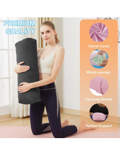 Cojín de Meditación TokSay Terciopelo Negro 68x25.4x12.7 cm 2