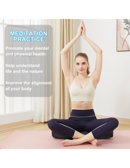 Cojín de Meditación TokSay Terciopelo Negro 68x25.4x12.7 cm