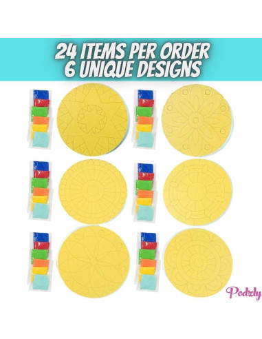 Kits de Manualidades de Pintura de Arena Mandala Podzly - 24 Piezas
