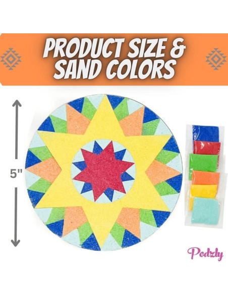Kits de Manualidades de Pintura de Arena Mandala Podzly - 24 Piezas