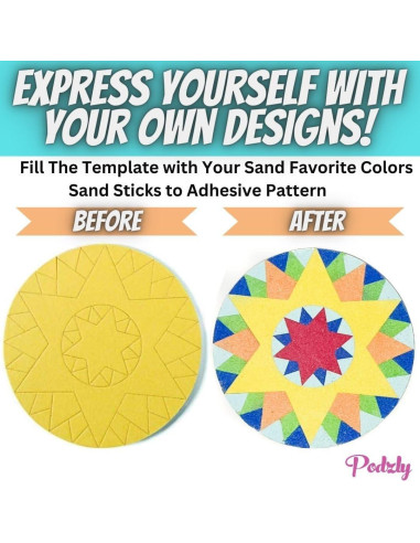 Kits de Manualidades de Pintura de Arena Mandala Podzly - 24 Piezas