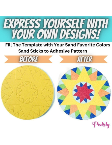 Kits de Manualidades de Pintura de Arena Mandala Podzly - 24 Piezas