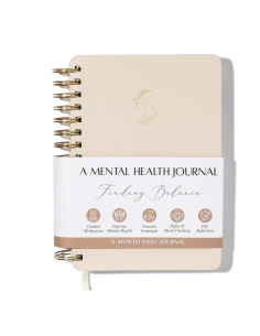 Diario de Salud Mental LIFTINSPIRE CO. 6 Meses Espiral Beige