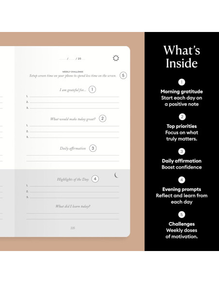 Diario de Gratitud Intelligent Change 6 Meses A5 Lino Original