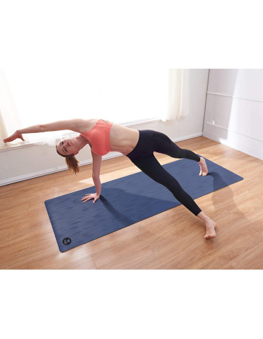 Mat de Yoga Antideslizante IUGA Azul Oscuro 193x66 cm Ecológica