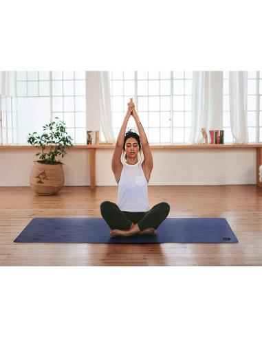 Mat de Yoga Antideslizante IUGA Azul Oscuro 193x66 cm Ecológica