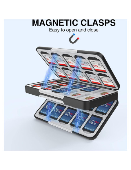 Estuche para Tarjetas SD HEIYING 40 Ranuras Negro Fibra de Carbono