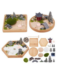Kit de Jardín Zen WEBEEDY con Bandeja de Bambú y Accesorios