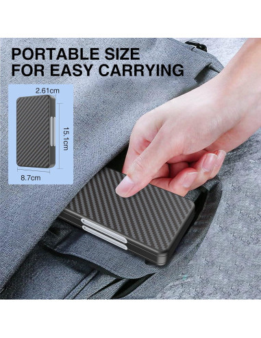 Estuche para Tarjetas SD HEIYING 40 Ranuras Negro Fibra de Carbono
