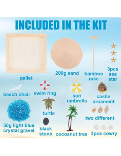 Kit Jardín Zen Mini WEBEEDY 15x15cm con Arena y Accesorios 2