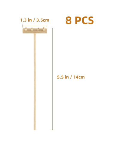 Set de Rastrillos de Jardín Zen HEALLILY - 8 Piezas de Bambú