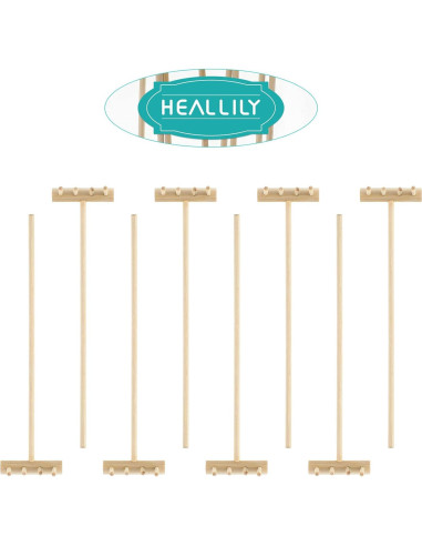 Set de Rastrillos de Jardín Zen HEALLILY - 8 Piezas de Bambú