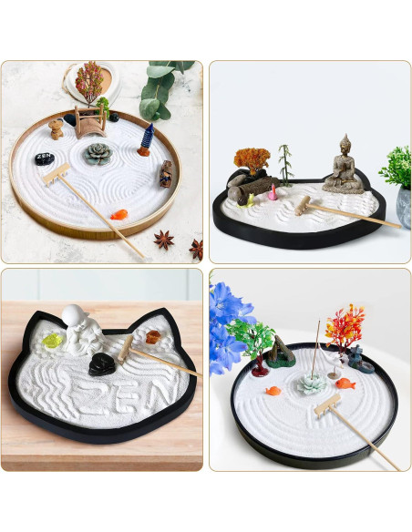 Set de Rastrillos de Jardín Zen HEALLILY - 8 Piezas de Bambú