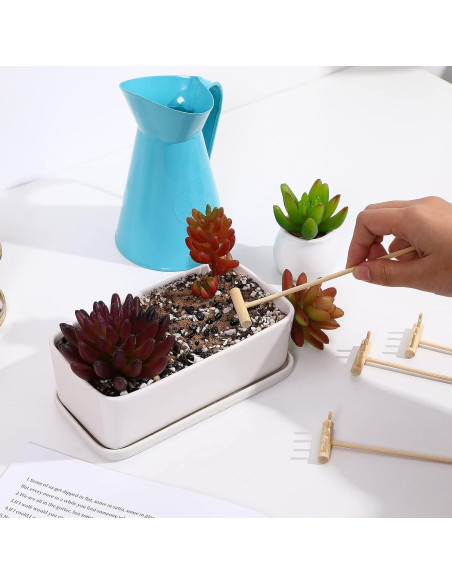 Set de Rastrillos de Jardín Zen HEALLILY - 8 Piezas de Bambú