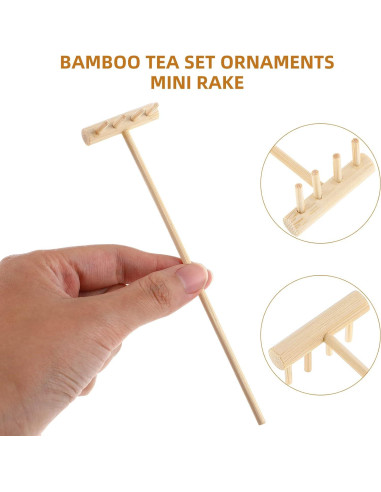 Set de Rastrillos de Jardín Zen HEALLILY - 8 Piezas de Bambú