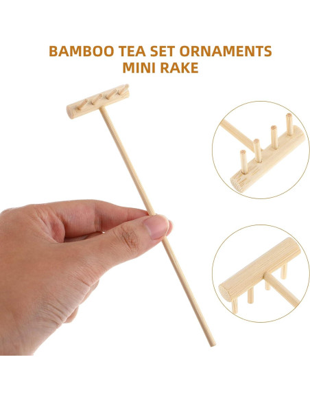 Set de Rastrillos de Jardín Zen HEALLILY - 8 Piezas de Bambú